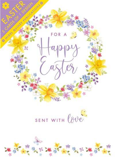 Floral Wreath Easter Cards - House of Cards