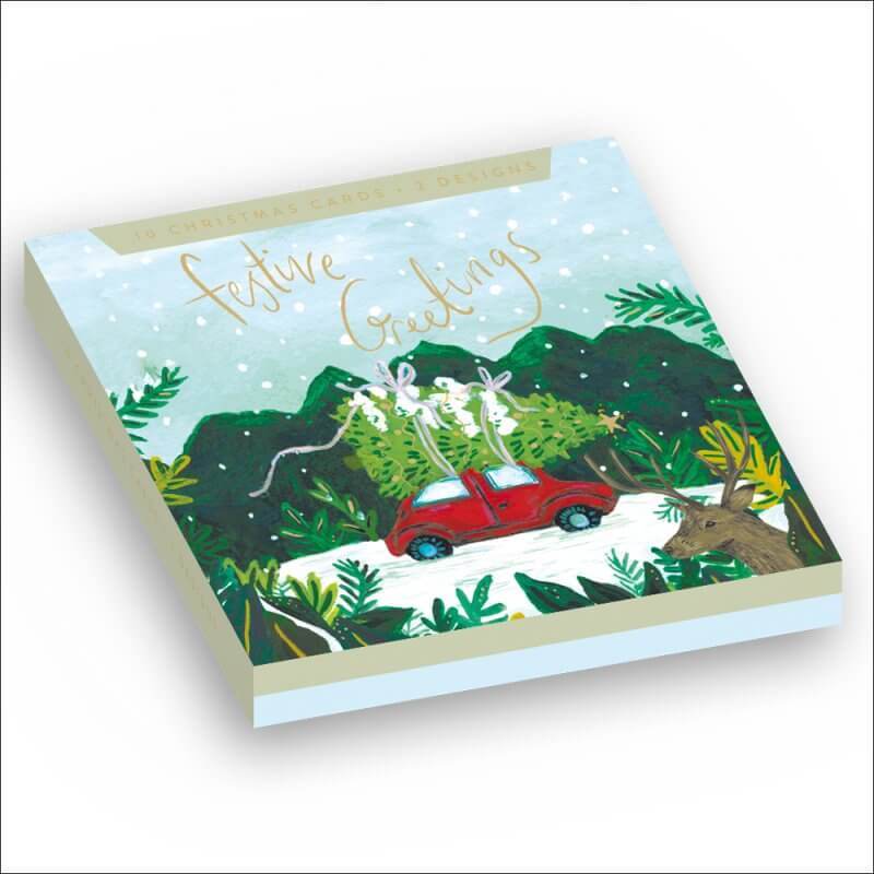 Cardmix Car Snow Globe 10 Wallet Christmas Cards - House of Cards