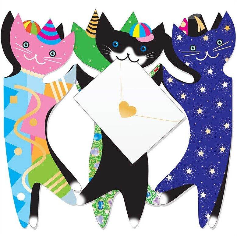 Party Cats 3D Greeting Card - House of Cards