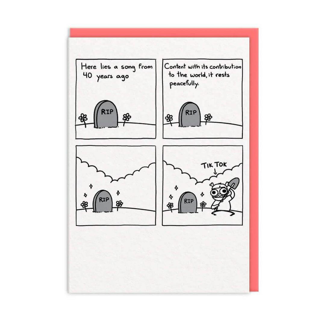 Grave Digging TikTok Greeting Card