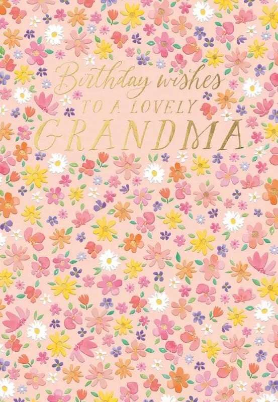 Grandma Floral Birthday Wishes Card