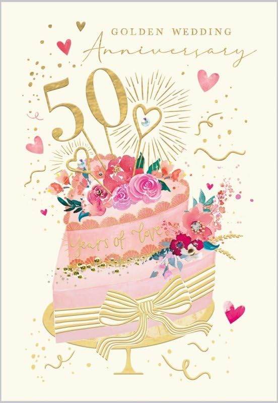 Golden Wedding Anniversary Card - House of Cards