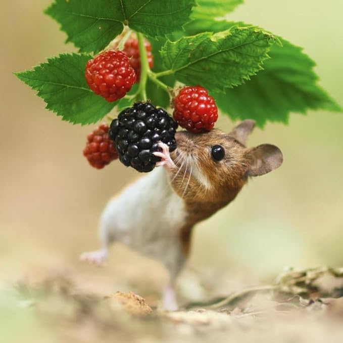 Mouse Blackberry Birthday Card