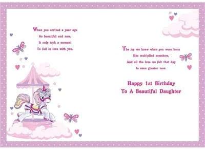 Daughter 1st Birthday Card