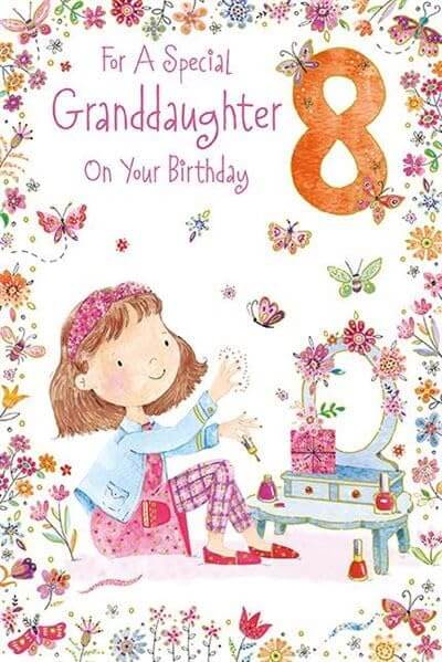 Granddaughter 8th Birthday Card