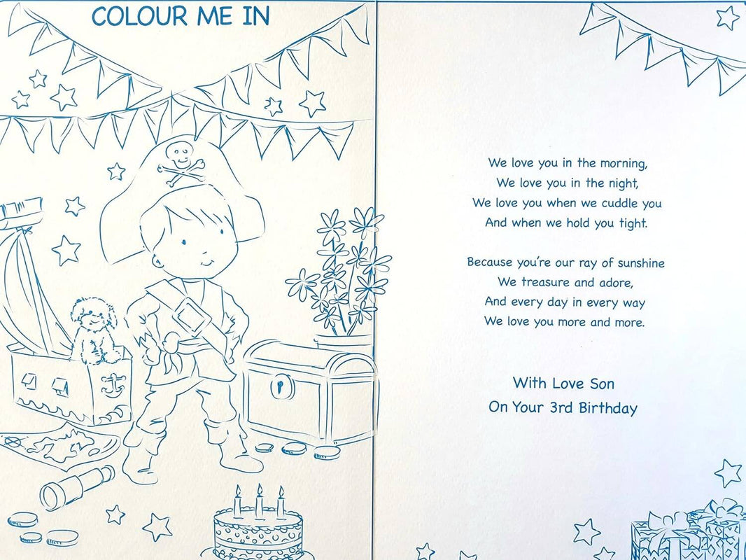 Son 3rd Pirate Birthday Card