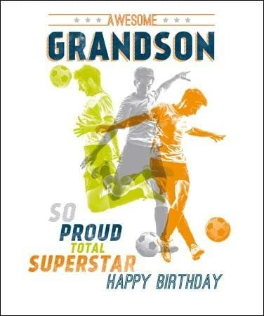 Grandson Football Superstar Birthday Card