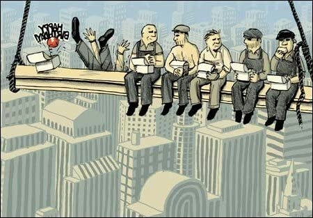 Lunch Atop A Skyscraper Birthday Card