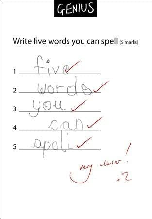 Genius Five Words You Can Spell Greeting Card
