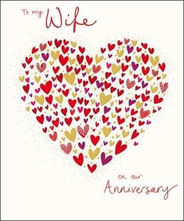 Peach and Prosecco My Wife Anniversary Card - House of Cards