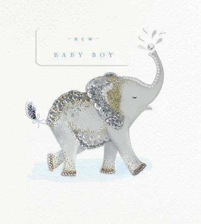 Elephant New Baby Boy Card - House of Cards