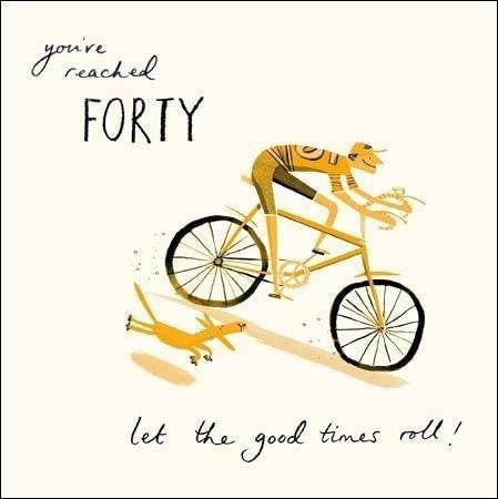 Cyclist With Dog 40th Birthday Card - House of Cards
