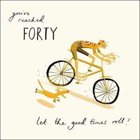Cyclist With Dog 40th Birthday Card