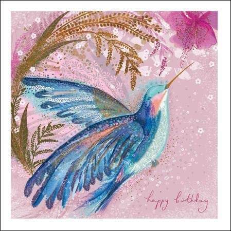 Opium Pink Hummingbird Greeting Card - House of Cards