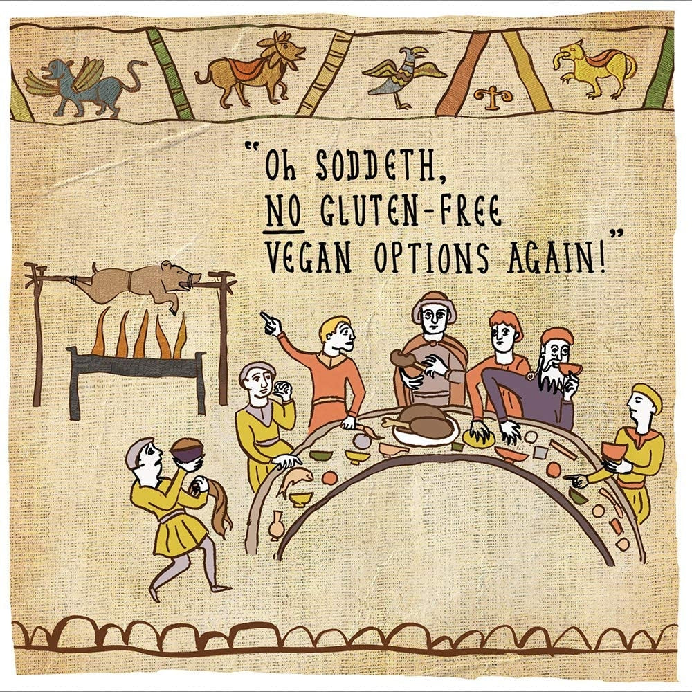 Hysterical No Vegan Options Greeting Card