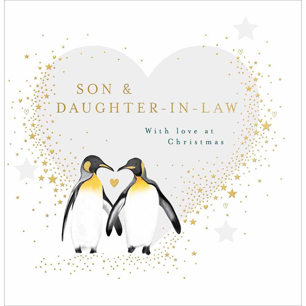 Penguin Son and Daughter-In-Law Christmas Card - House of Cards