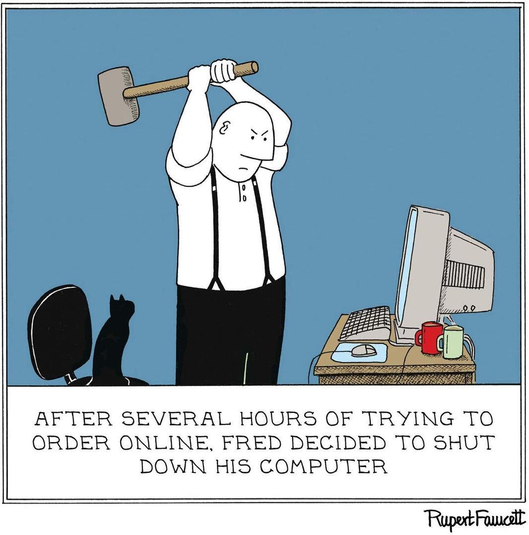 Fred Shut Down The Computer Birthday Card