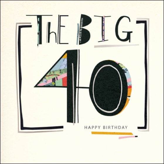 The Big 40th Happy Birthday Card - House of Cards