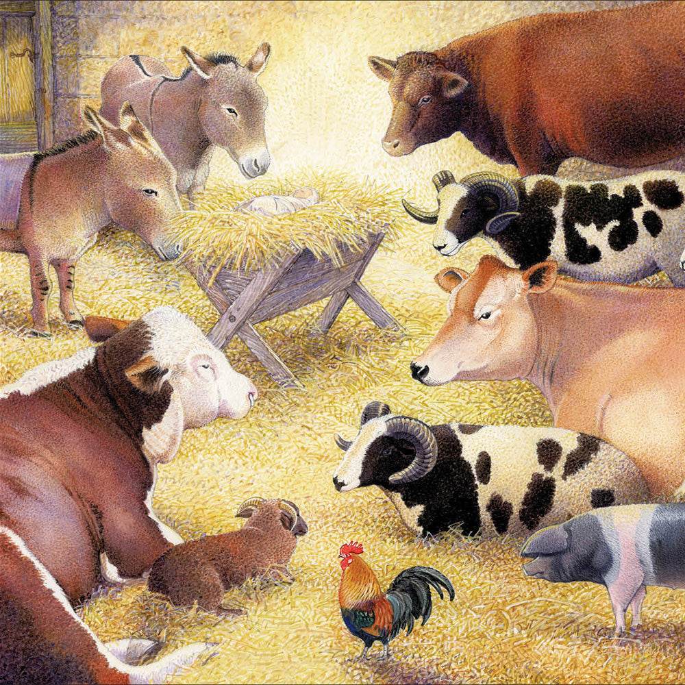 5 Animals to the Manger Charity Christmas Cards - House of Cards