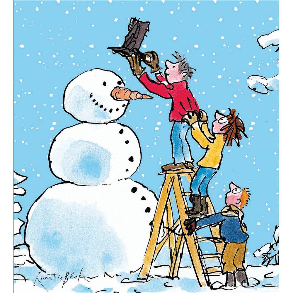 5 Quentin Blake Dressing the Snowman Charity Christmas Cards - House of Cards