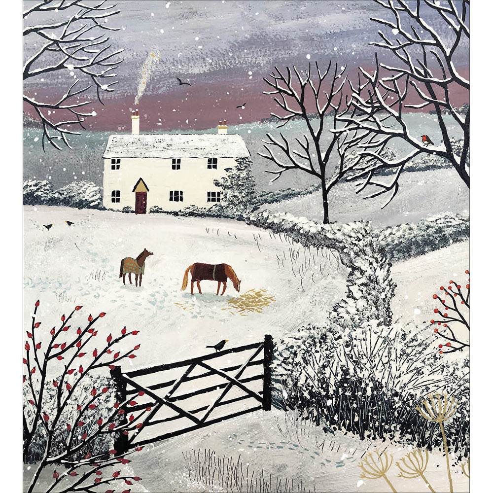 Box of 8 Snowy Winter Farmyard Christmas Cards - House of Cards