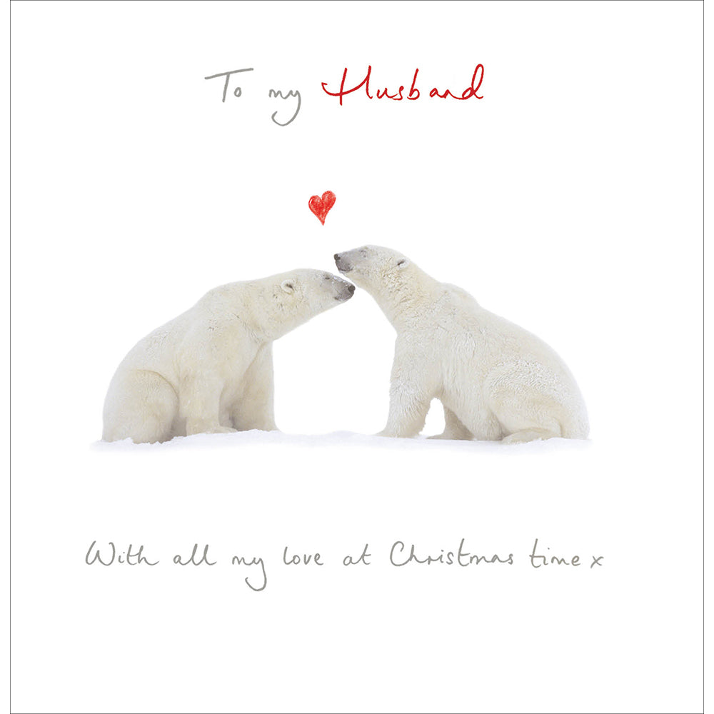 Husband Polar Bears Christmas Card