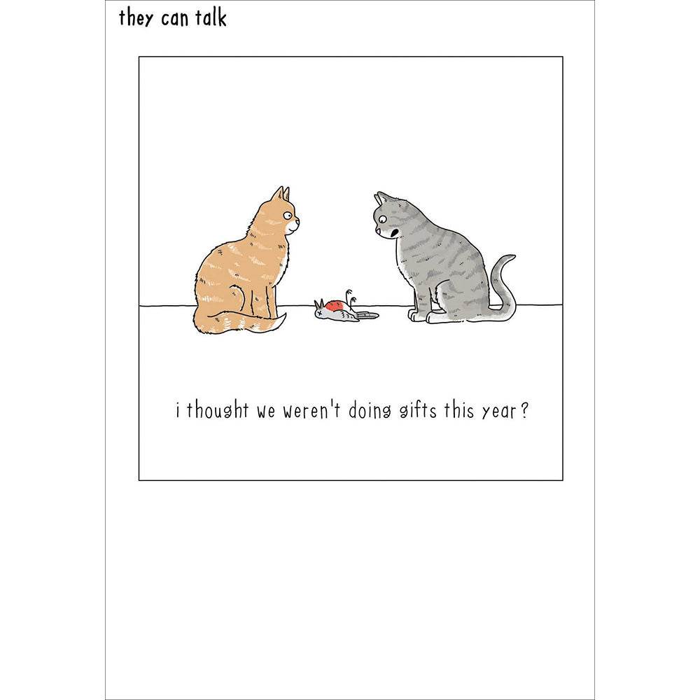 Cats No Gifts This Year Christmas Card - House of Cards