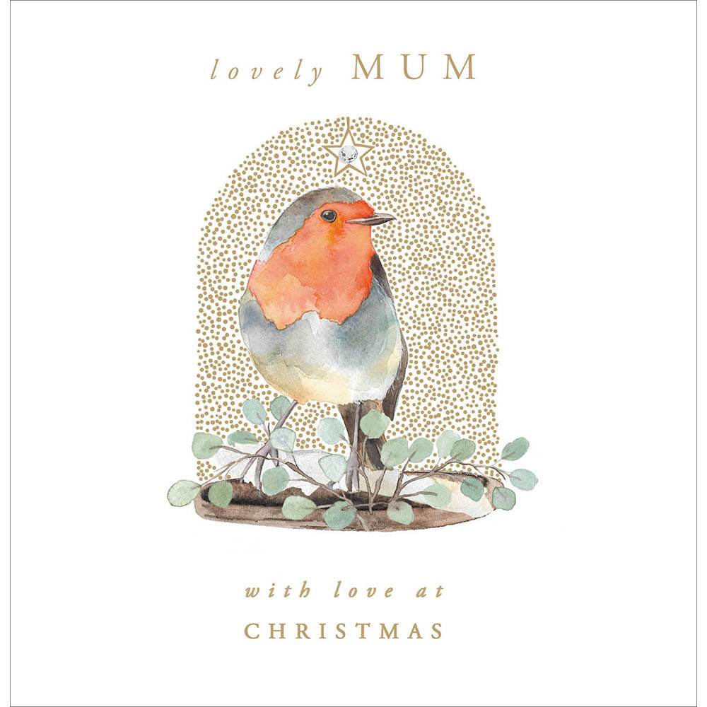 Lovely Mum Robin Christmas Card - House of Cards