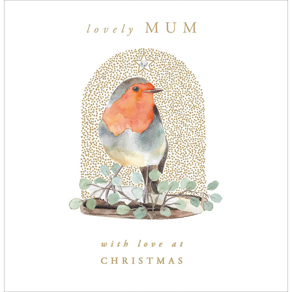 Lovely Mum Robin Christmas Card