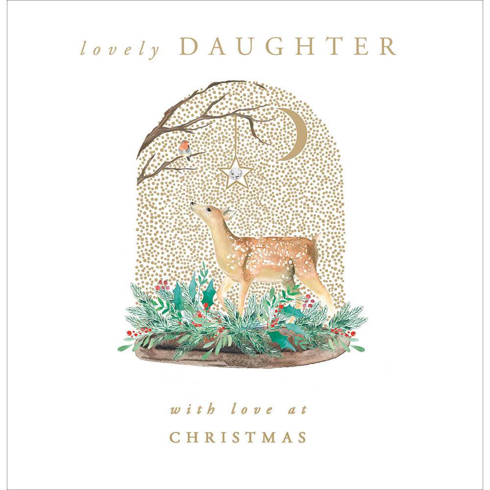Lovely Daughter Deer Christmas Card - House of Cards