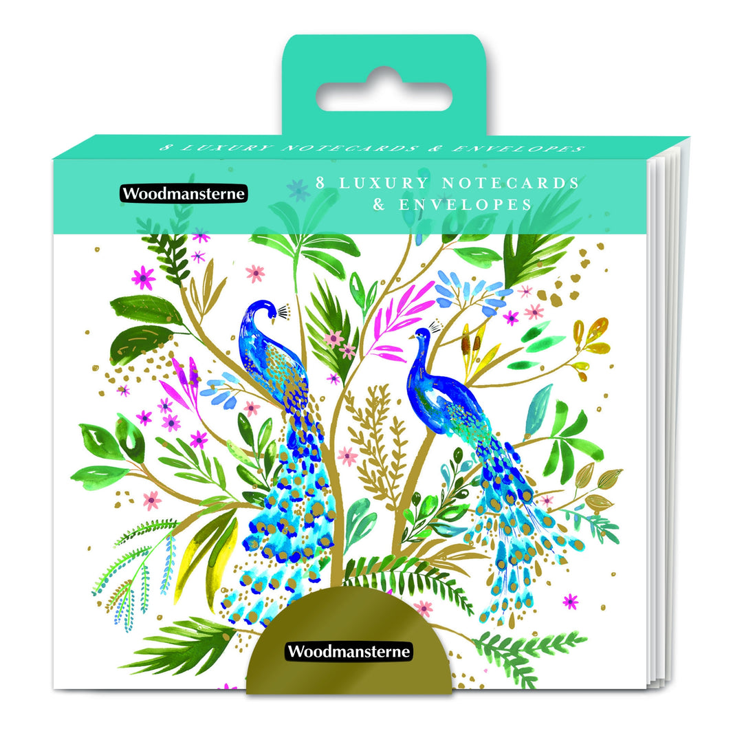 Floral Peacocks Notelets