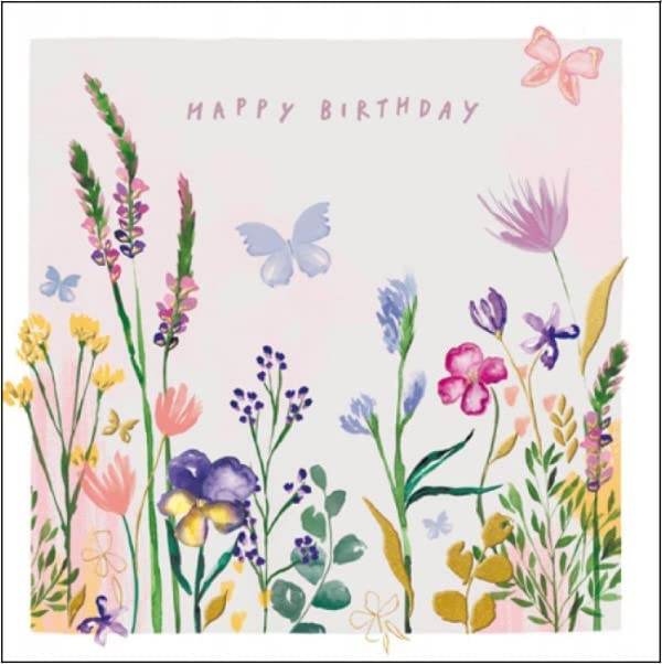 Wildflowers Happy Birthday Card - House of Cards