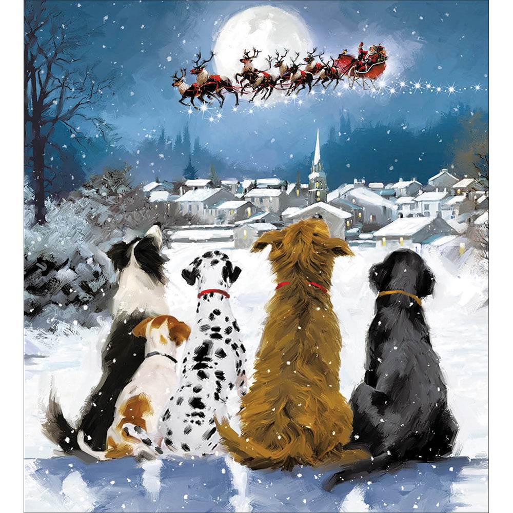 5 Dogs Waiting for Santa Charity Christmas Cards - House of Cards