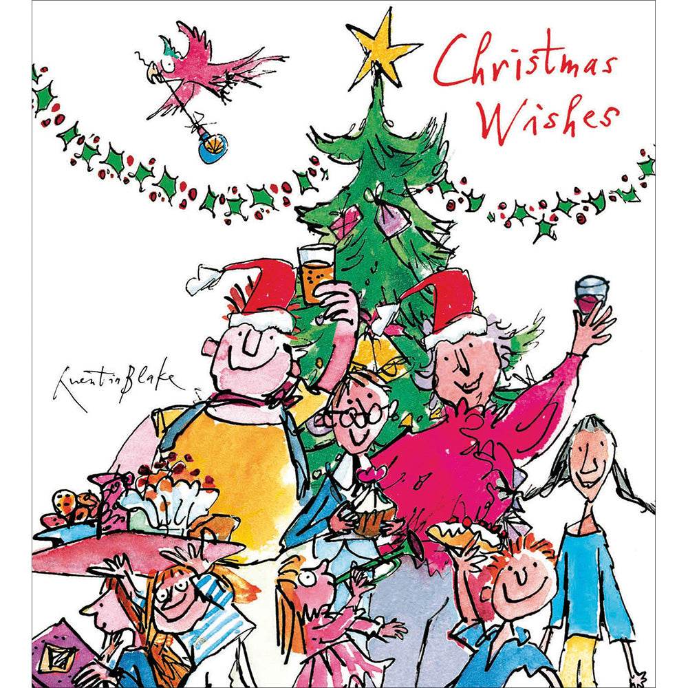 5 Quentin Blake Family Christmas Wishes Charity Christmas Cards - House of Cards