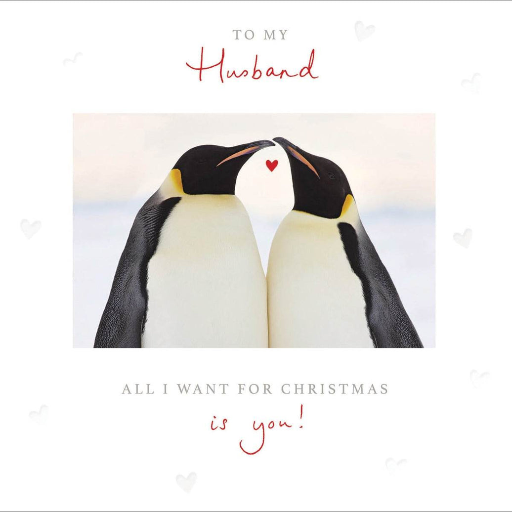 To My Husband Penguins Christmas Card - House of Cards