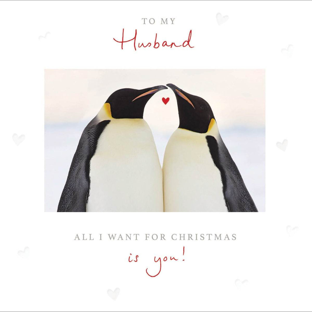 To My Husband Penguins Christmas Card - House of Cards