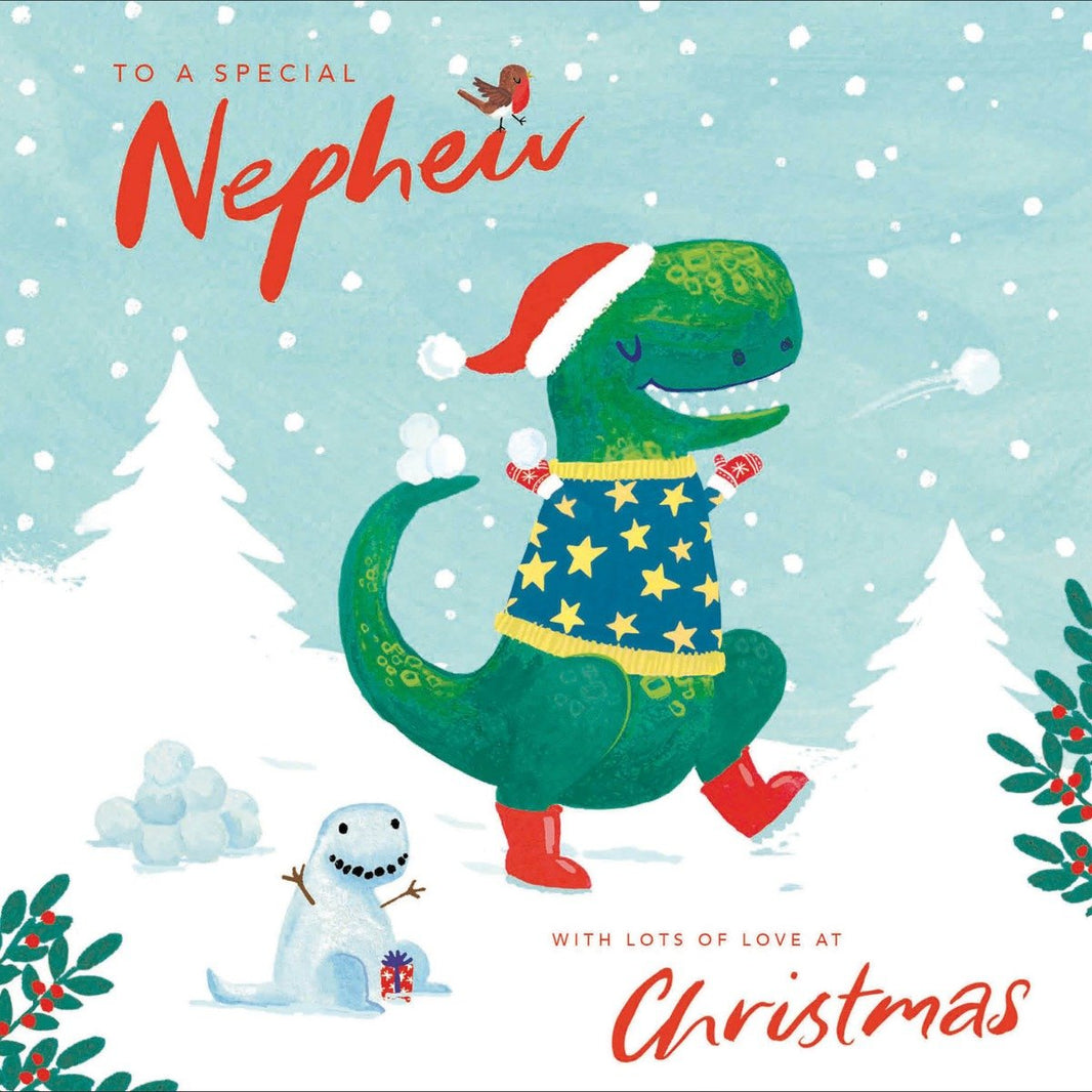 Special Nephew Dinosaur Christmas Card