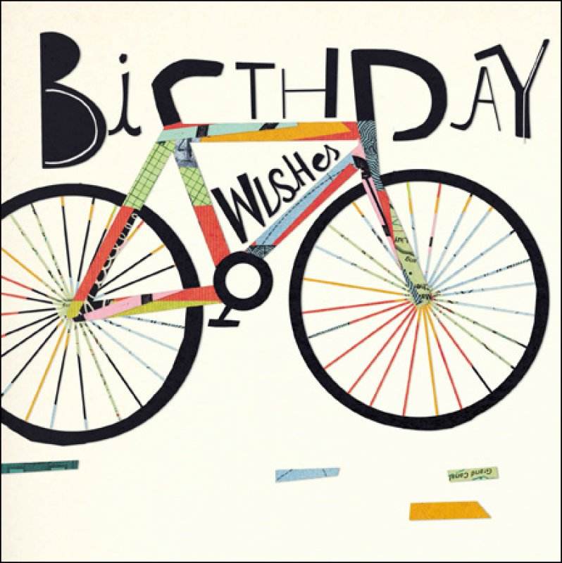 Bicycle Happy Birthday Card - House of Cards