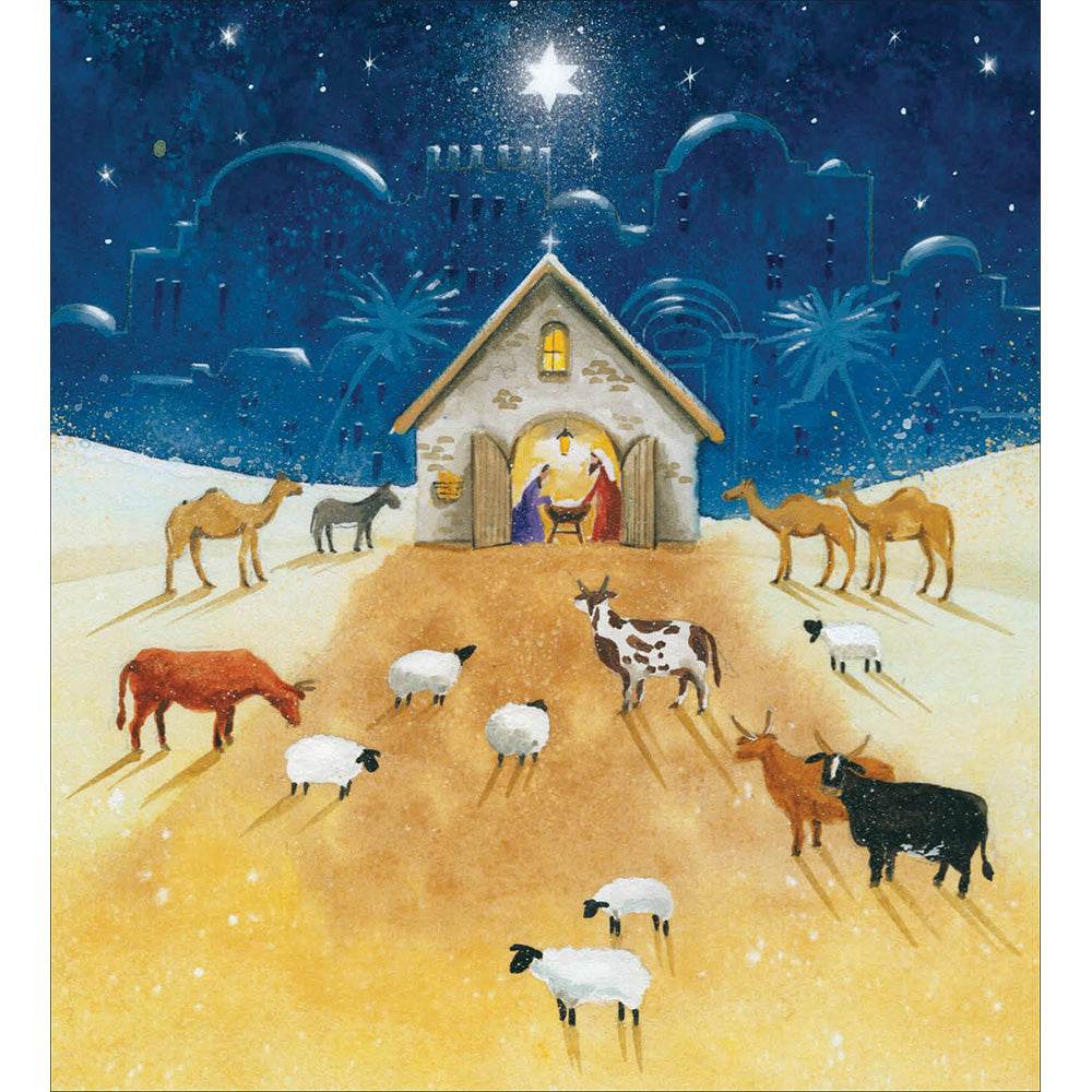 5 Manger Nativity Charity Christmas Cards - House of Cards