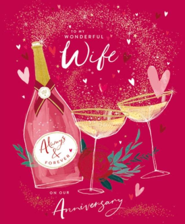 Wonderful Wife Anniversary Greeting Card - House of Cards