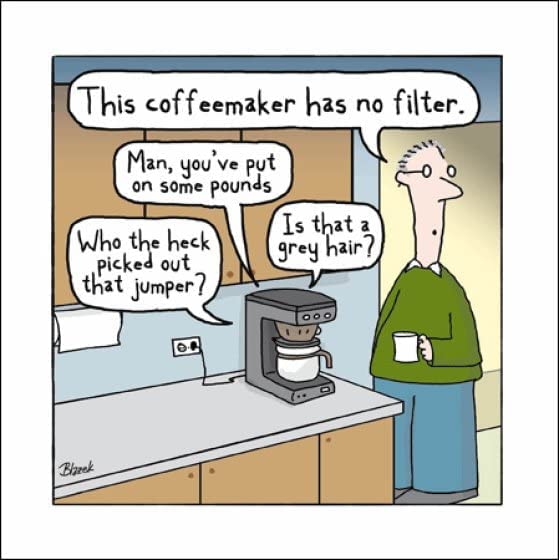 No Filter Coffeemaker Greeting Card