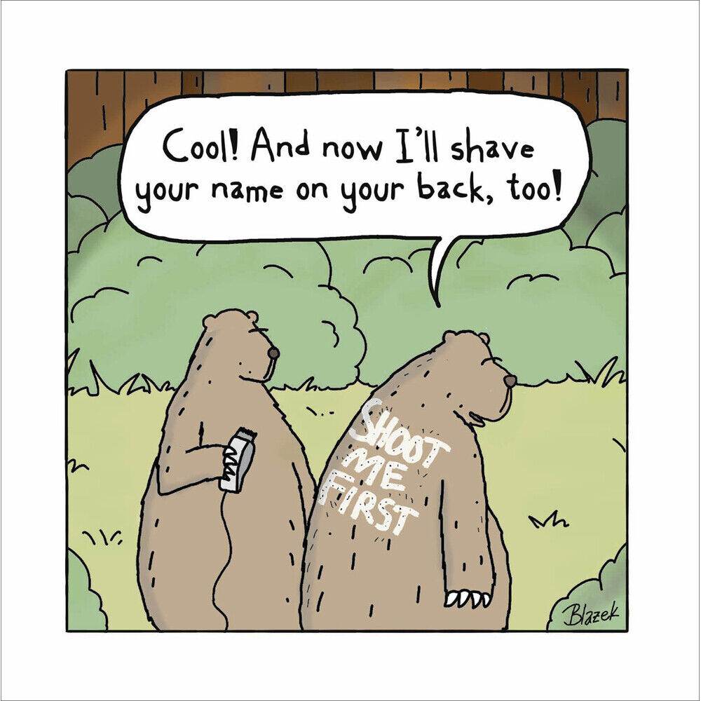 Shaving Name Bears Greeting Card - House of Cards