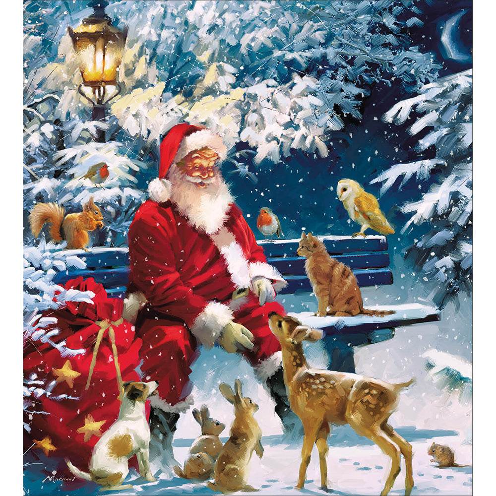 5 Santa on a Bench Charity Christmas Cards - House of Cards