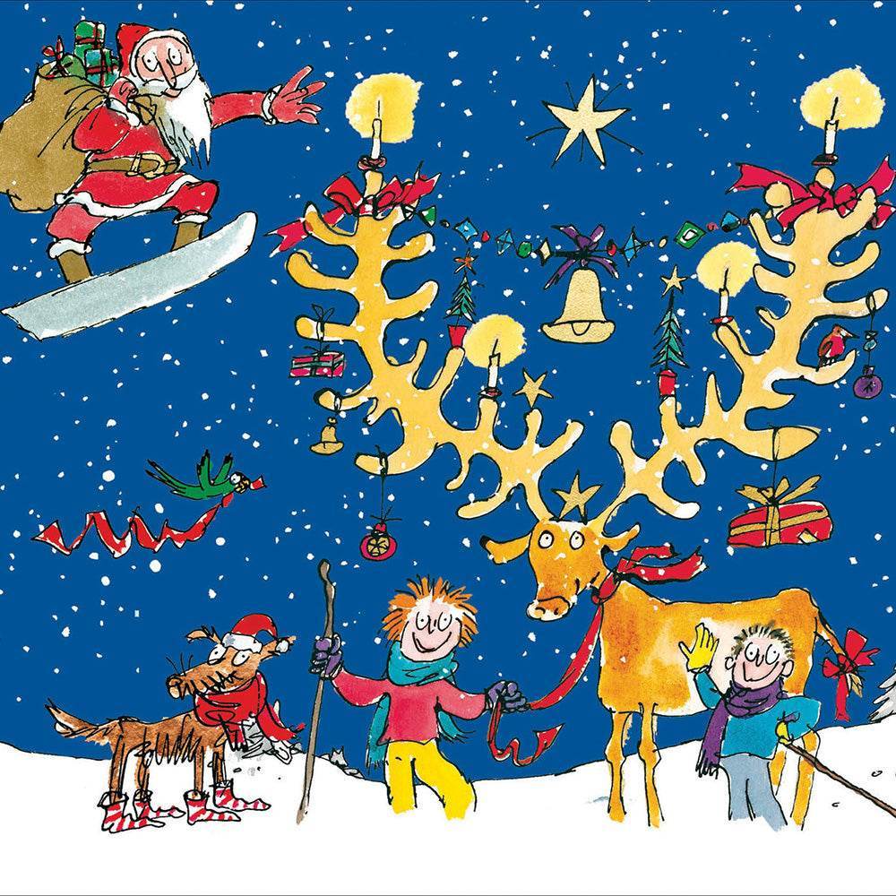 Quentin Blake Reindeer Christmas Card - House of Cards