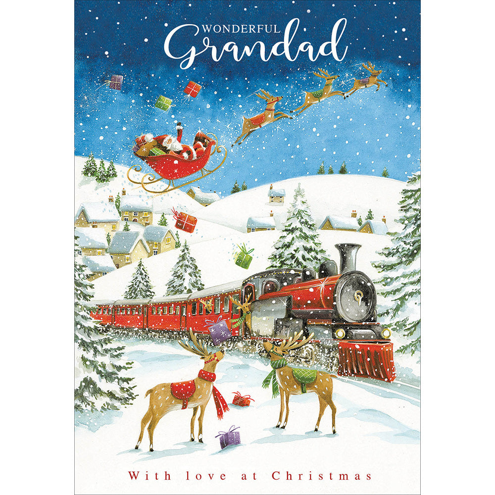 Wonderful Grandad Train Christmas Card