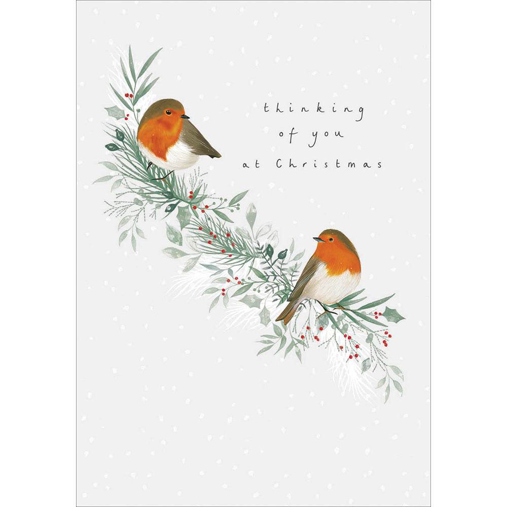 Thinking of You Robins Christmas Card - House of Cards