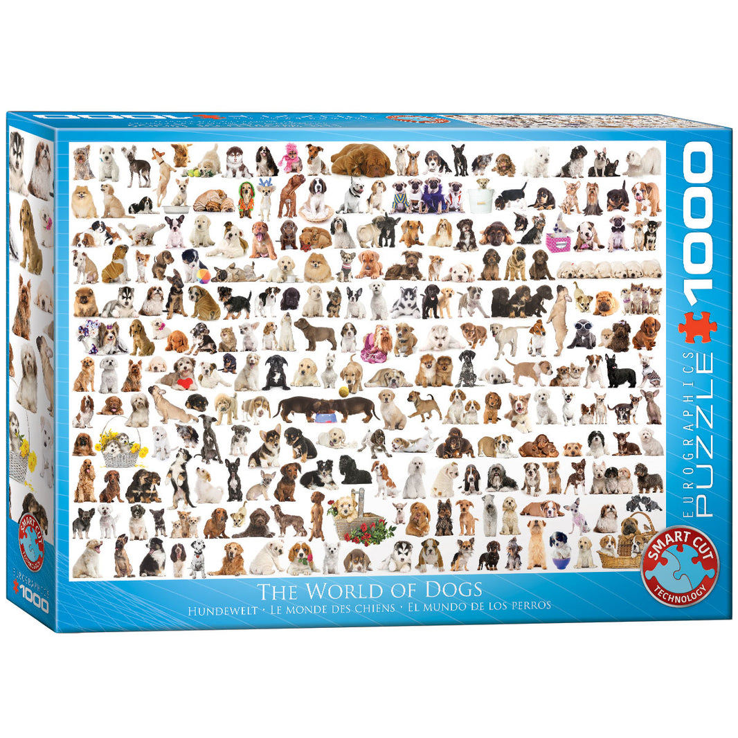World of Dogs 1000 Piece Jigsaw Puzzle, Dog and Puppy Collage, Gift for Dog Lovers, Completed Size 48 cm x 68 cm