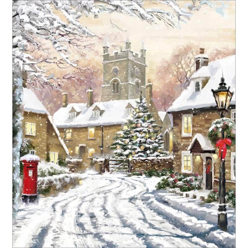 5 Wintery Village Charity Christmas Cards - House of Cards