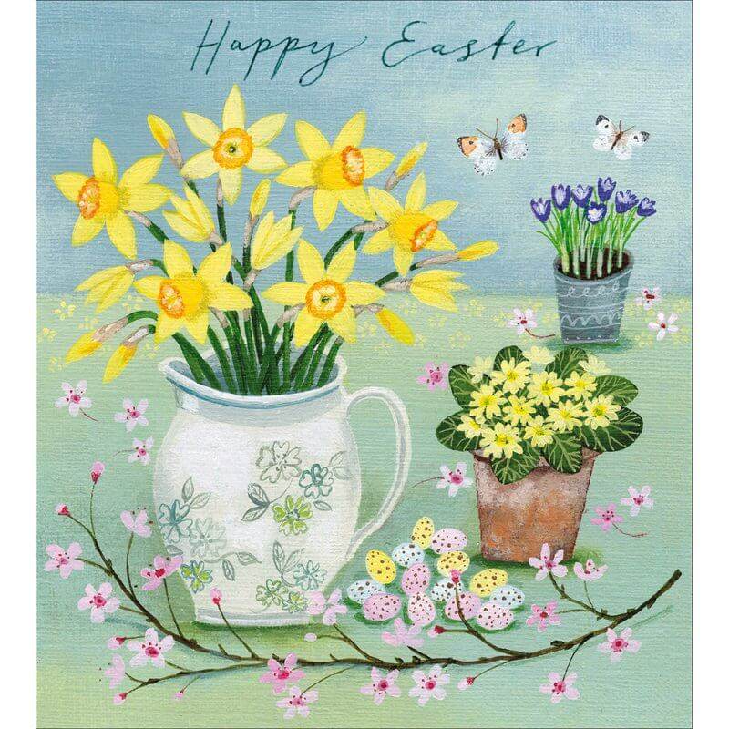 Daffodil Jug Easter Cards - House of Cards