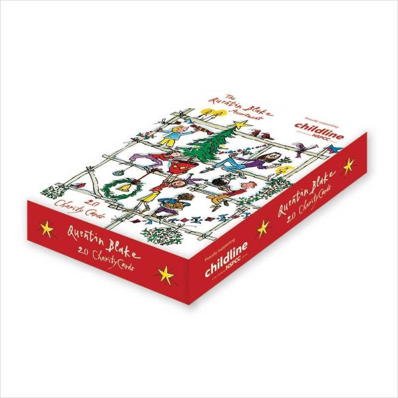 Quentin Blake Childline Charity 20 Assorted Boxed Christmas Cards - House of Cards
